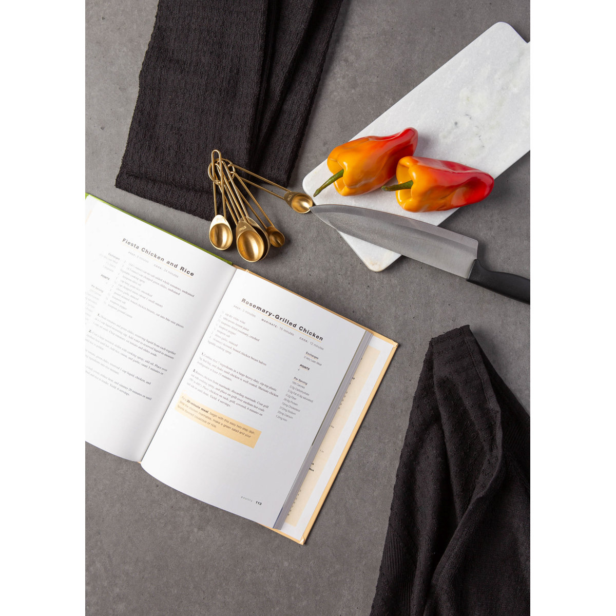 Annistyn Cotton Waffle Dish Cloth Kitchen Towel (Set of 4)